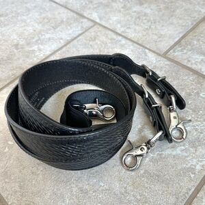 Nocona Western Leather Suspenders Basket Weave Pattern Black N8512401 X